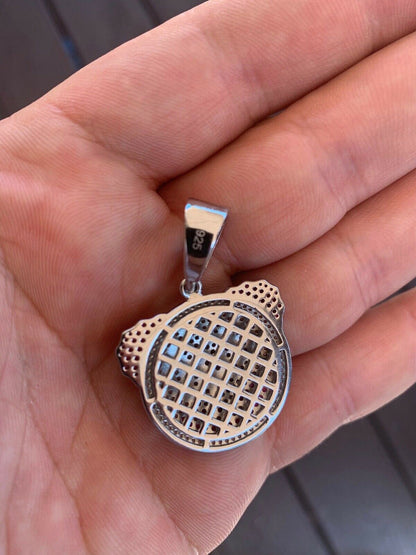 HarlemBling Clown Emoji Pendant Solid 925 Sterling Silver ICY Diamond Hip Hop Piece Iced