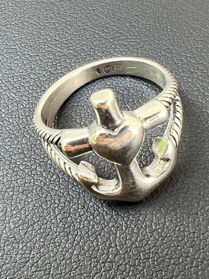 HarlemBling Cross On Anchor Ring - 925 Silver Oxidized - Plain