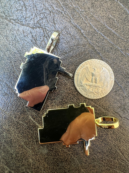 HarlemBling Cryptopunk NFT #3 Guy W Red Cap Iced Pendant Necklace Solid 925 Silver / 14k Gold Crypto Punk