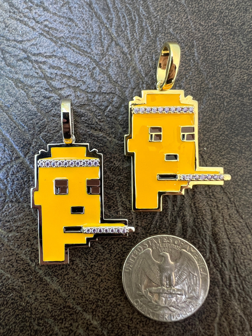 HarlemBling Cryptopunk NFT #4 Guy Smoking Blunt Iced Pendant Necklace Solid 925 Silver / 14k Gold