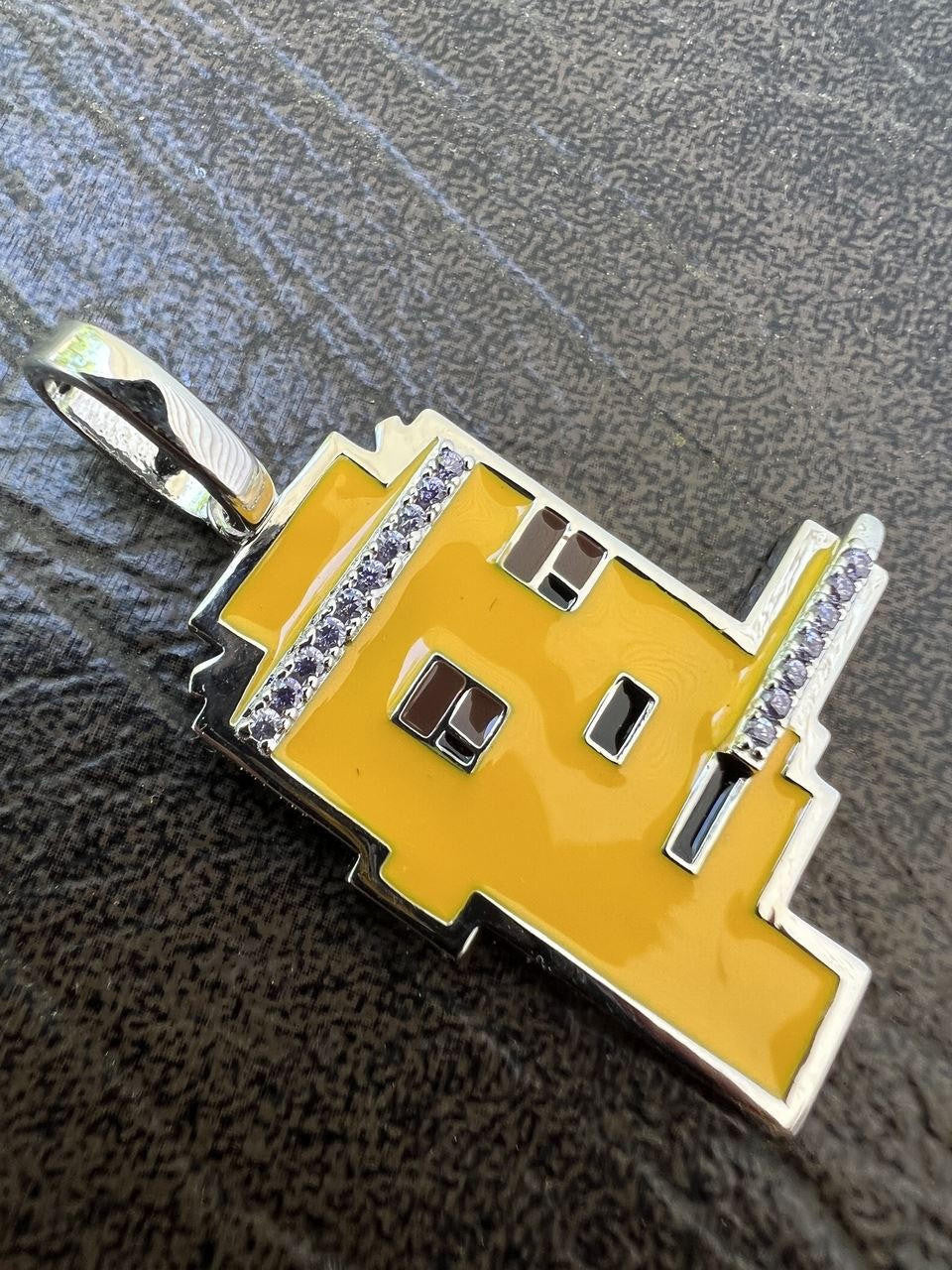 HarlemBling Cryptopunk NFT #4 Guy Smoking Blunt Iced Pendant Necklace Solid 925 Silver / 14k