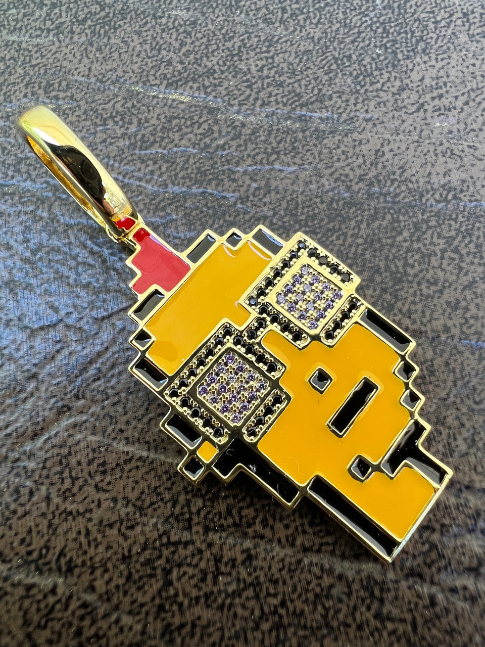 HarlemBling Cryptopunk NFT Pendant #1 Guy W Glasses Iced Pendant Necklace Solid 925 Silver / 14k Gold Crypto Punk