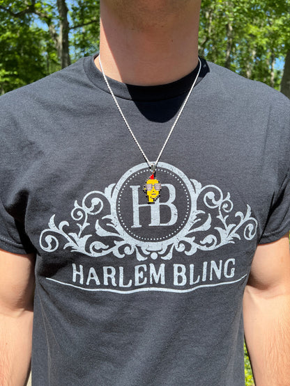 HarlemBling Cryptopunk NFT Pendant #1 Guy W Glasses Iced Pendant Necklace Solid 925 Silver / 14k Gold Crypto Punk