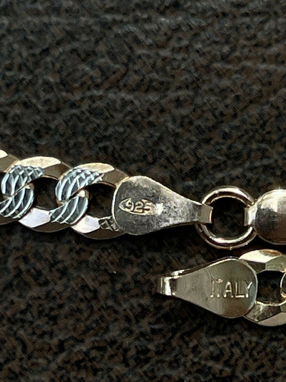 HarlemBling Cuban Link Chain 14k Rose Gold and Solid 925 Silver Diamond Cut 5-8mm Necklace