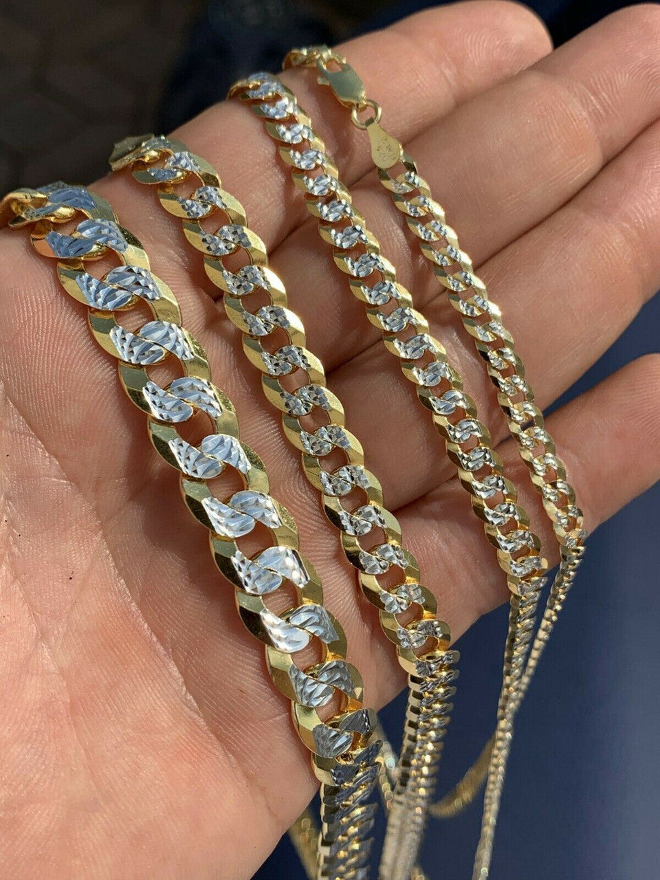 HarlemBling Cuban Link Chain Or Bracelet 14k Gold Over Real Solid 925 Silver Necklace 5-11mm