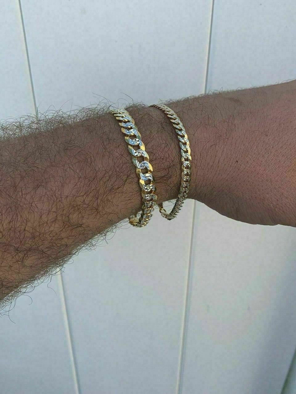 HarlemBling Cuban Link Chain Or Bracelet 14k Gold Over Real Solid 925 Silver Necklace 5-11mm