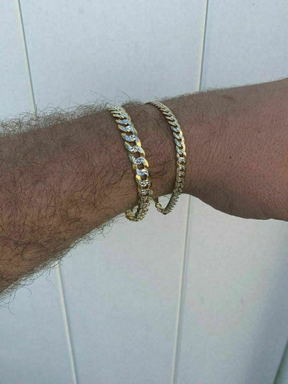 HarlemBling Cuban Link Chain Or Bracelet 14k Gold Over Real Solid 925 Silver Necklace 5-11mm