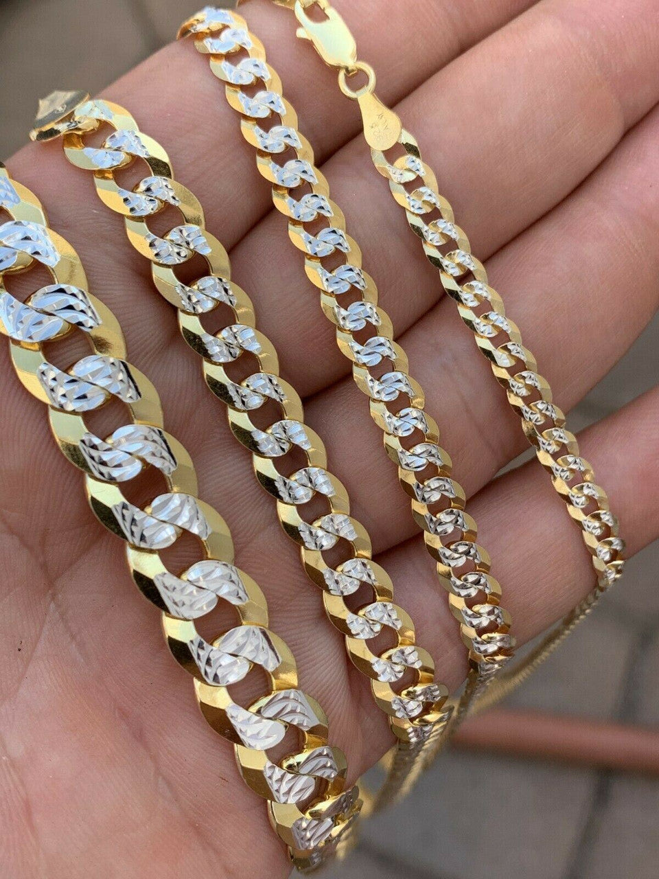 HarlemBling Cuban Link Chain Or Bracelet 14k Gold Over Real Solid 925 Silver Necklace 5-11mm