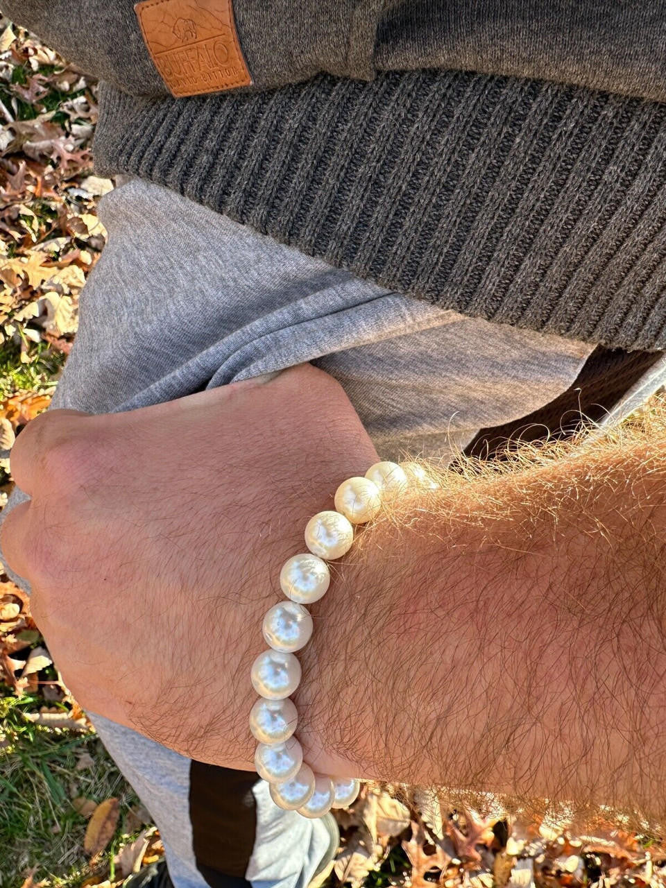 Cultured Pearl Bracelet W. Real 925 Silver Clasp For Men Women 4