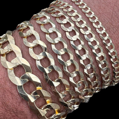 HarlemBling Curb Link Chain Bracelet - 14k Yellow Gold - 7"-8.5" - 4.7mm-12.2mm