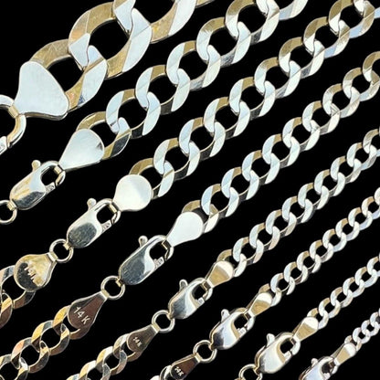 HarlemBling Curb Link Chain Necklace - 14k Yellow Gold - 16"-30" - 2.6mm-12.2mm