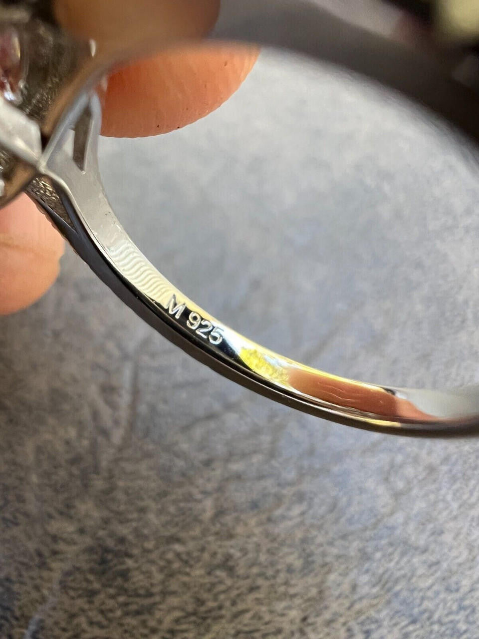 HarlemBling Cushion Cut Moissanite Engagement Promise Ring Passes Diamond Tester 925 Silver