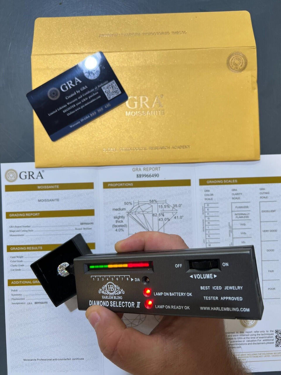 HarlemBling Cushion Cut Moissanite Engagement Promise Ring Passes Diamond Tester 925 Silver