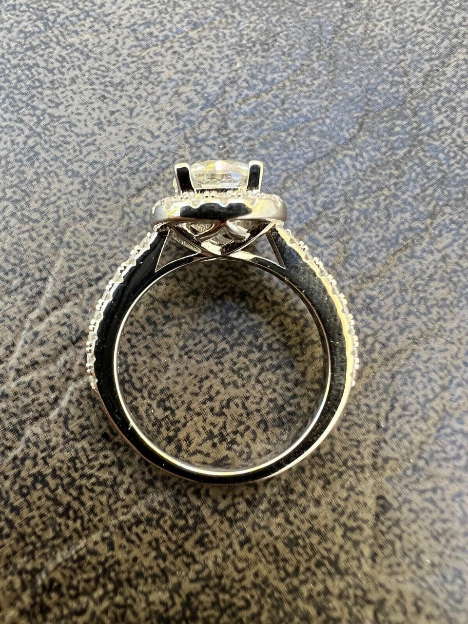 HarlemBling Cushion Cut Moissanite Engagement Promise Ring Passes Diamond Tester 925 Silver