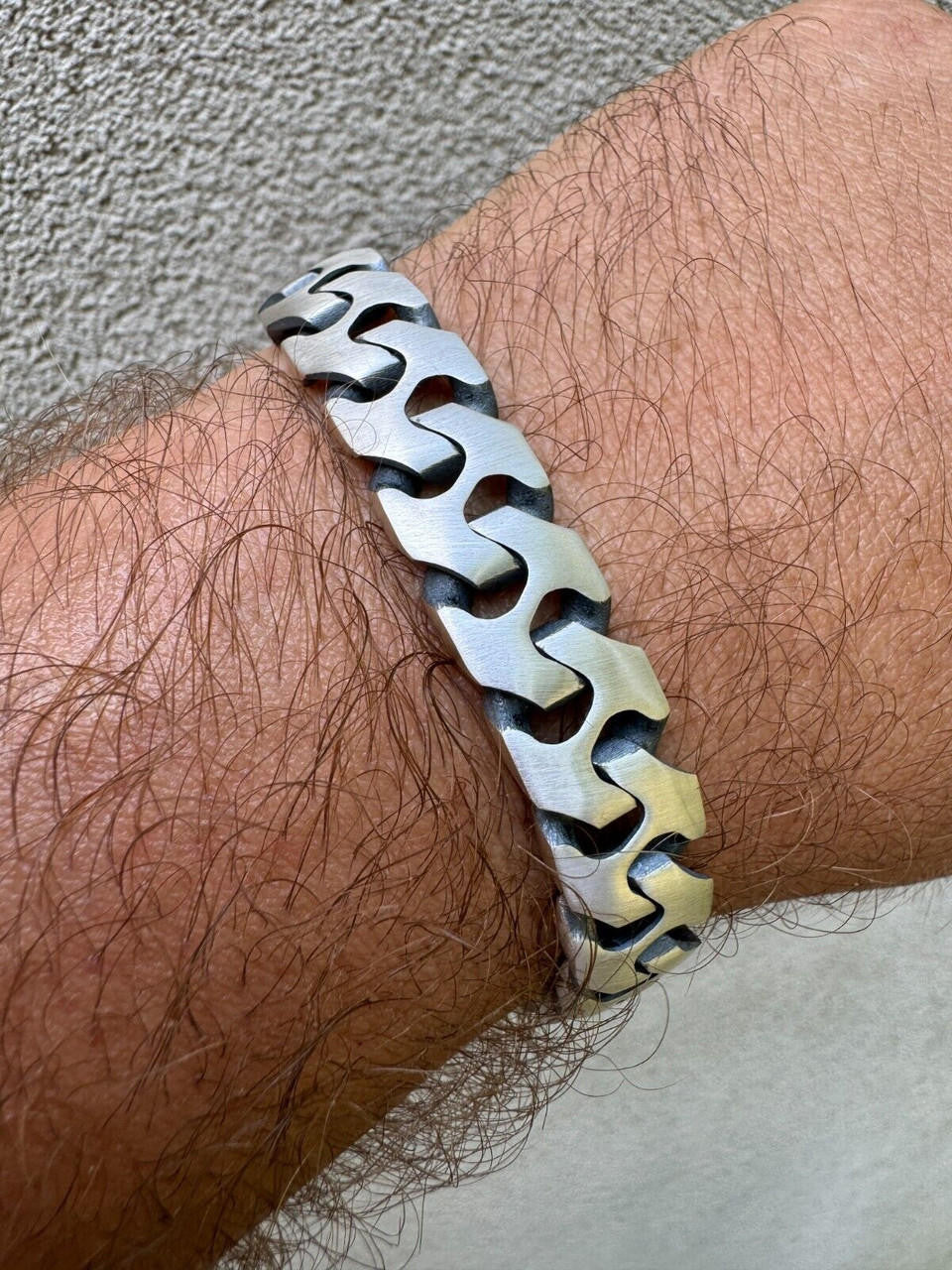 HarlemBling Custom Crazy Miami Cuban Link Bracelet 12mm Real 925 Silver Oxidized Finish