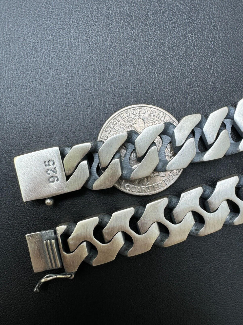 HarlemBling Custom Crazy Miami Cuban Link Bracelet 12mm Real 925 Silver Oxidized Finish