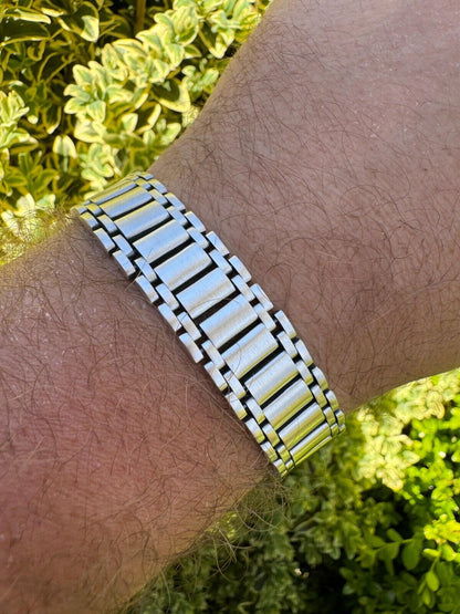 HarlemBling Custom Handmade Presidential Link Bracelet 14mm Wide Real 925 Sterling Silver
