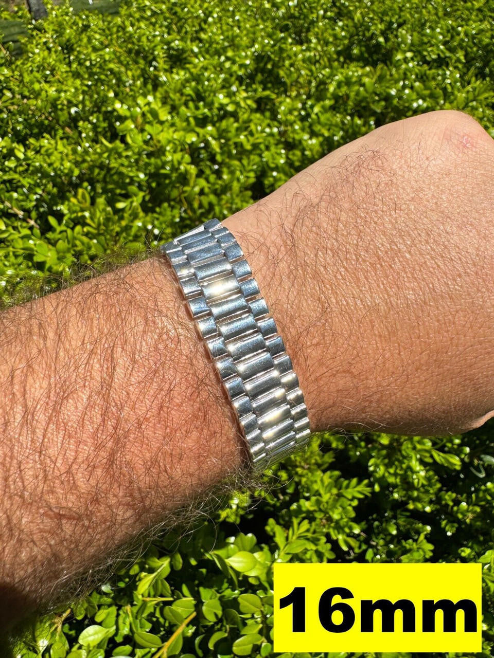 HarlemBling Custom Handmade Presidential Link Plain Bracelet Real 925 Sterling Silver 8-16mm