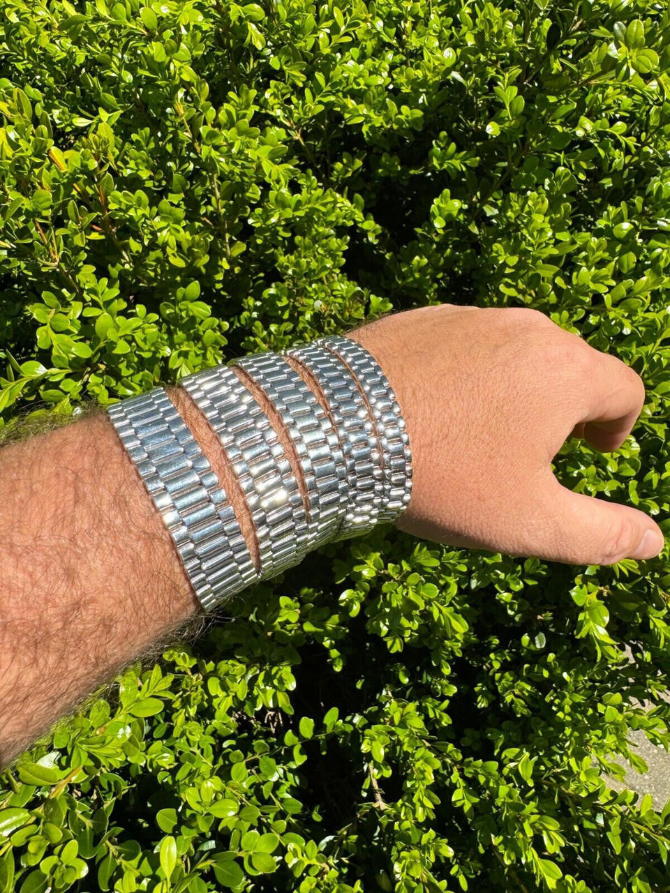 HarlemBling Custom Handmade Presidential Link Plain Bracelet Real 925 Sterling Silver 8-16mm