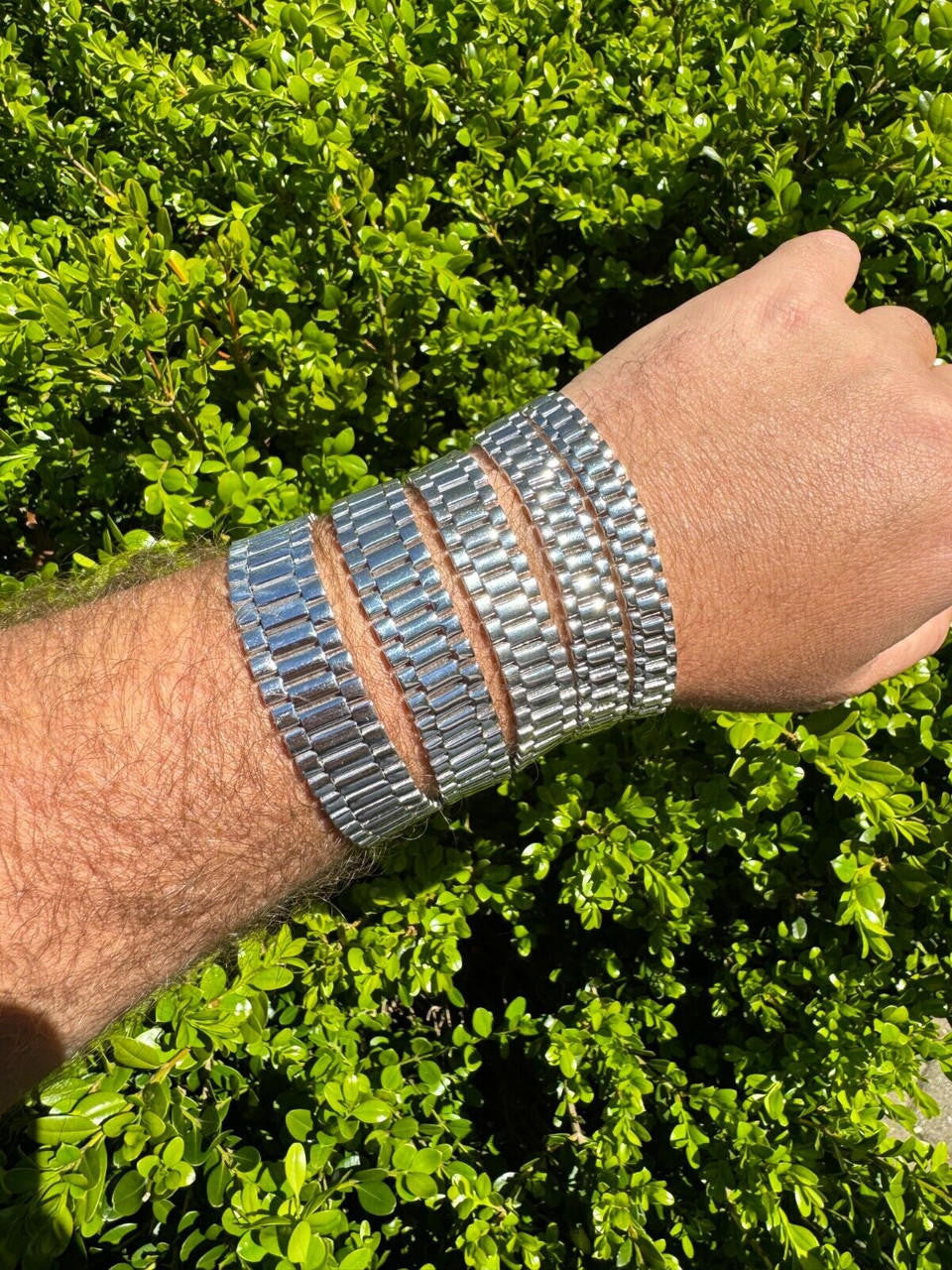 Custom Handmade Presidential Link Plain Bracelet Real 925 Sterling