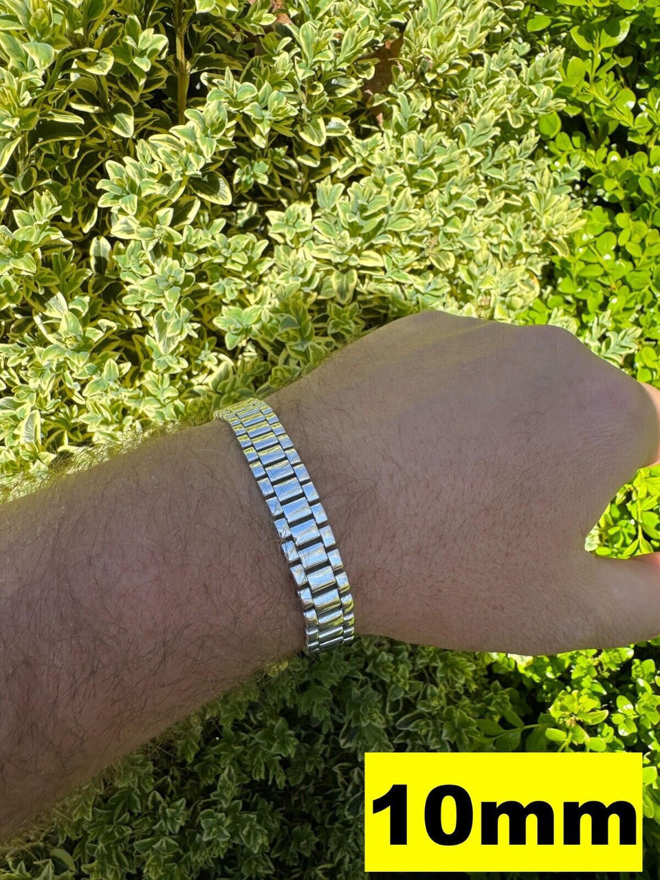 HarlemBling Custom Handmade Presidential Link Plain Bracelet Real 925 Sterling Silver 8-16mm