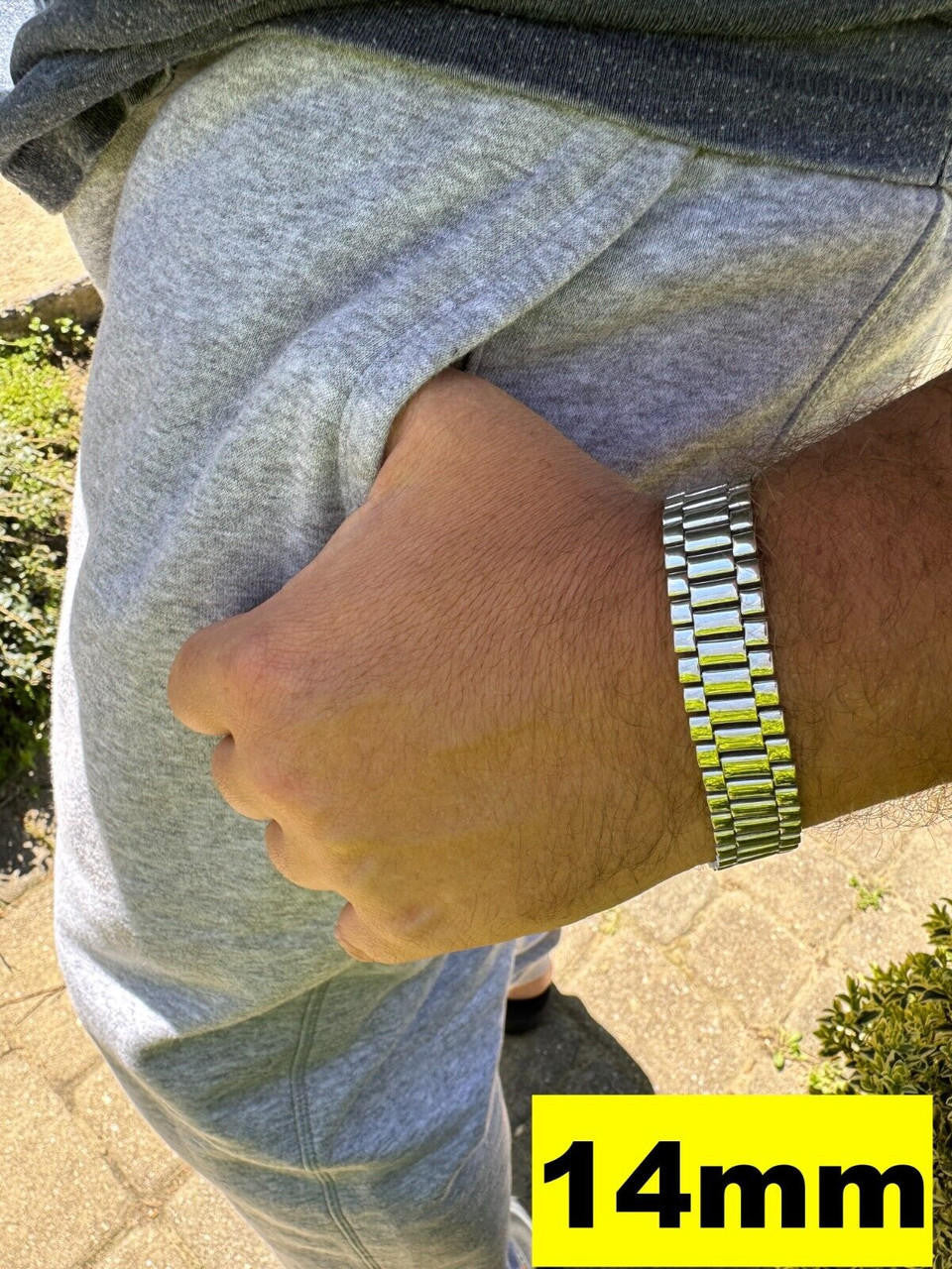 HarlemBling Custom Handmade Presidential Link Plain Bracelet Real 925 Sterling Silver 8-16mm