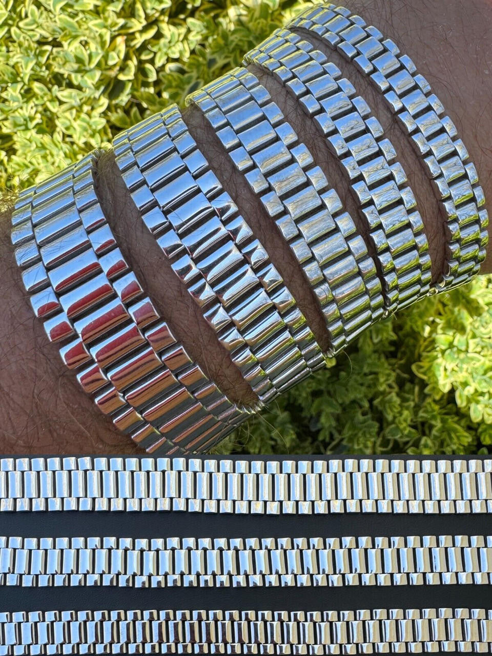 HarlemBling Custom Handmade Presidential Link Plain Bracelet Real 925 Sterling Silver 8-16mm