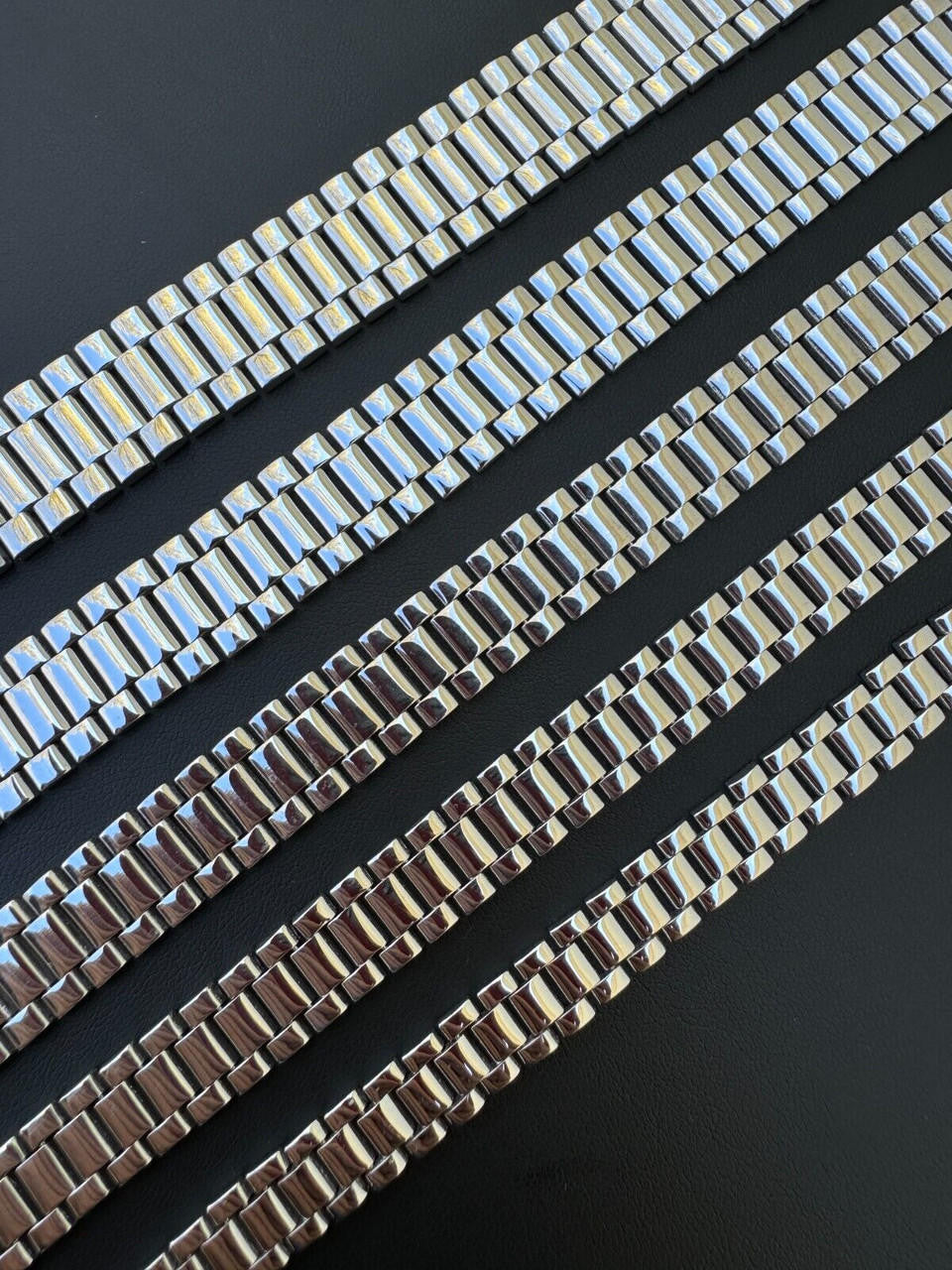 HarlemBling Custom Handmade Presidential Link Plain Bracelet Real 925 Sterling Silver 8-16mm