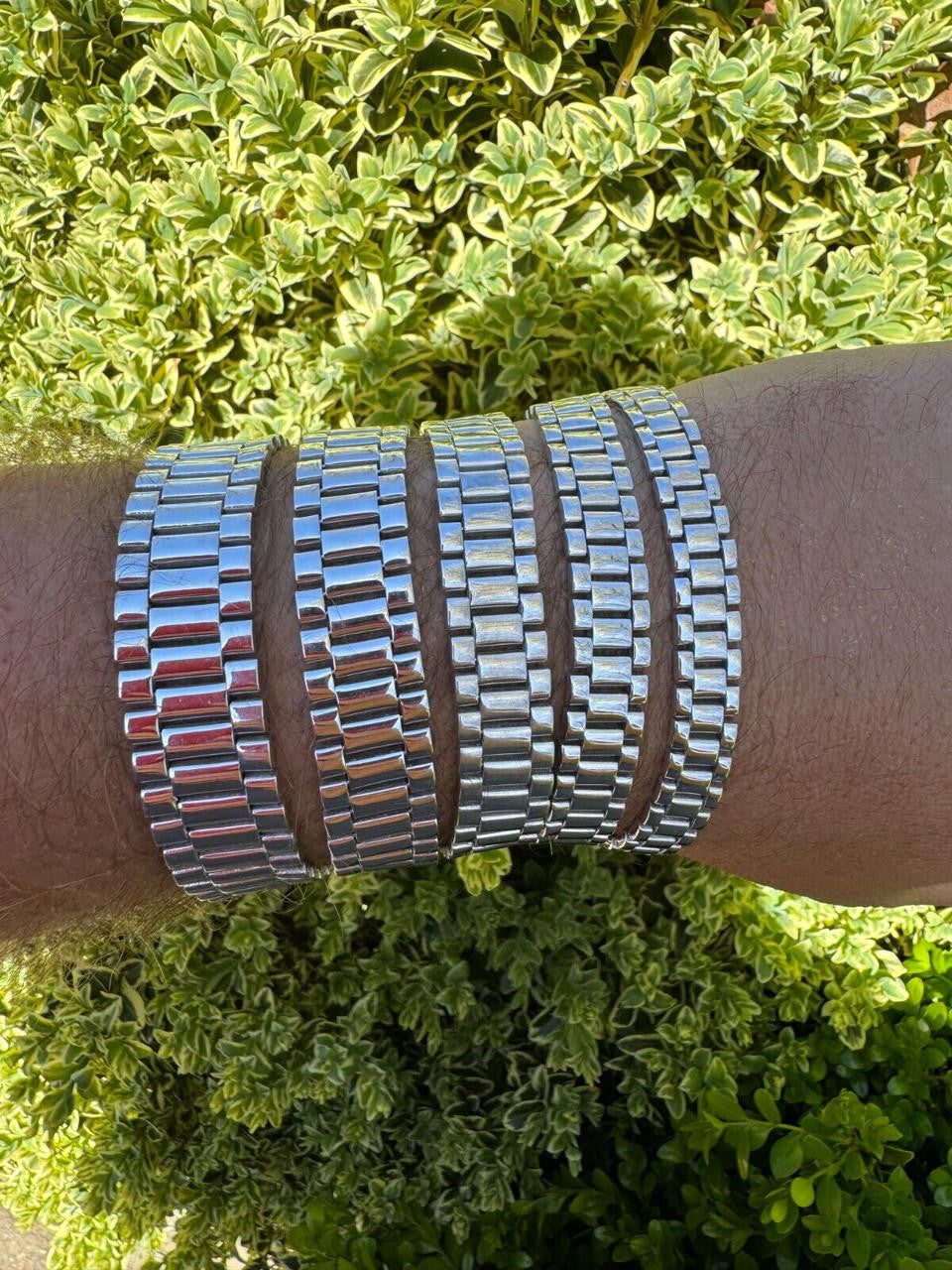 HarlemBling Custom Handmade Presidential Link Plain Bracelet Real 925 Sterling Silver 8-16mm