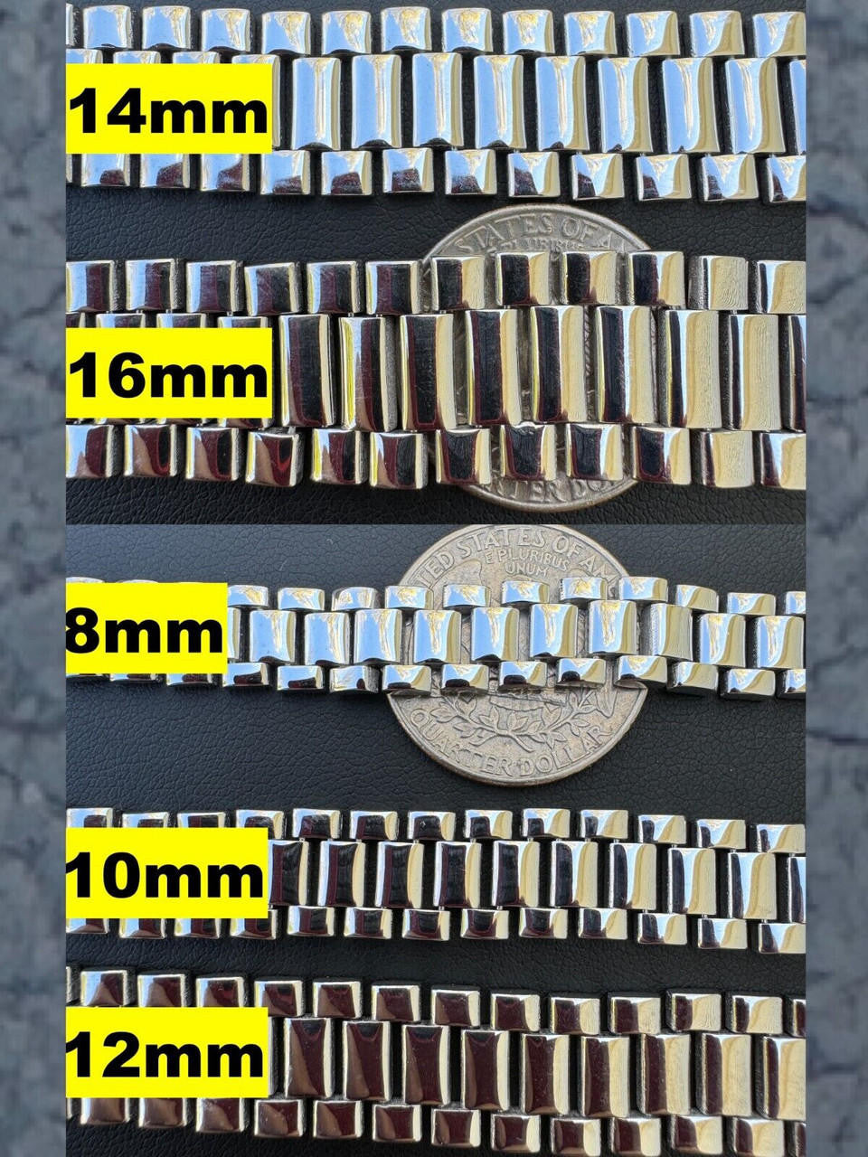 HarlemBling Custom Handmade Presidential Link Plain Bracelet Real 925 Sterling Silver 8-16mm