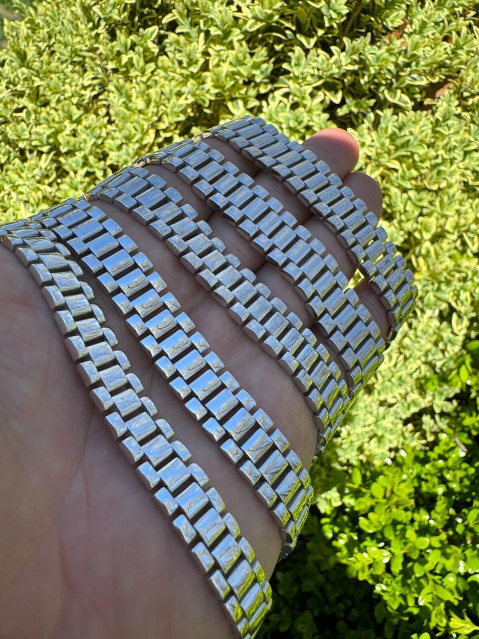 Custom Handmade Presidential Link Plain Bracelet Real 925 Sterling