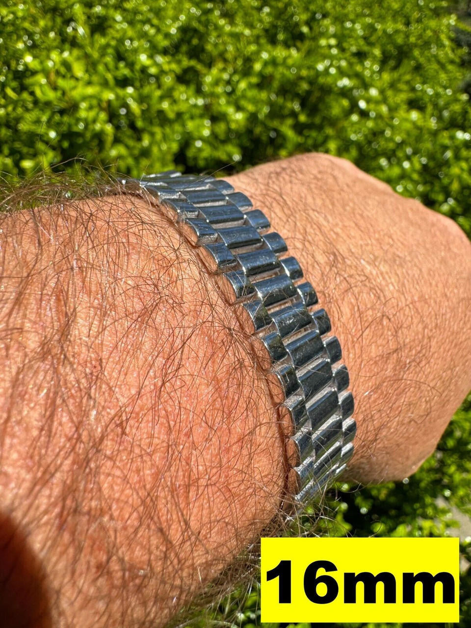 HarlemBling Custom Handmade Presidential Link Plain Bracelet Real 925 Sterling Silver 8-16mm