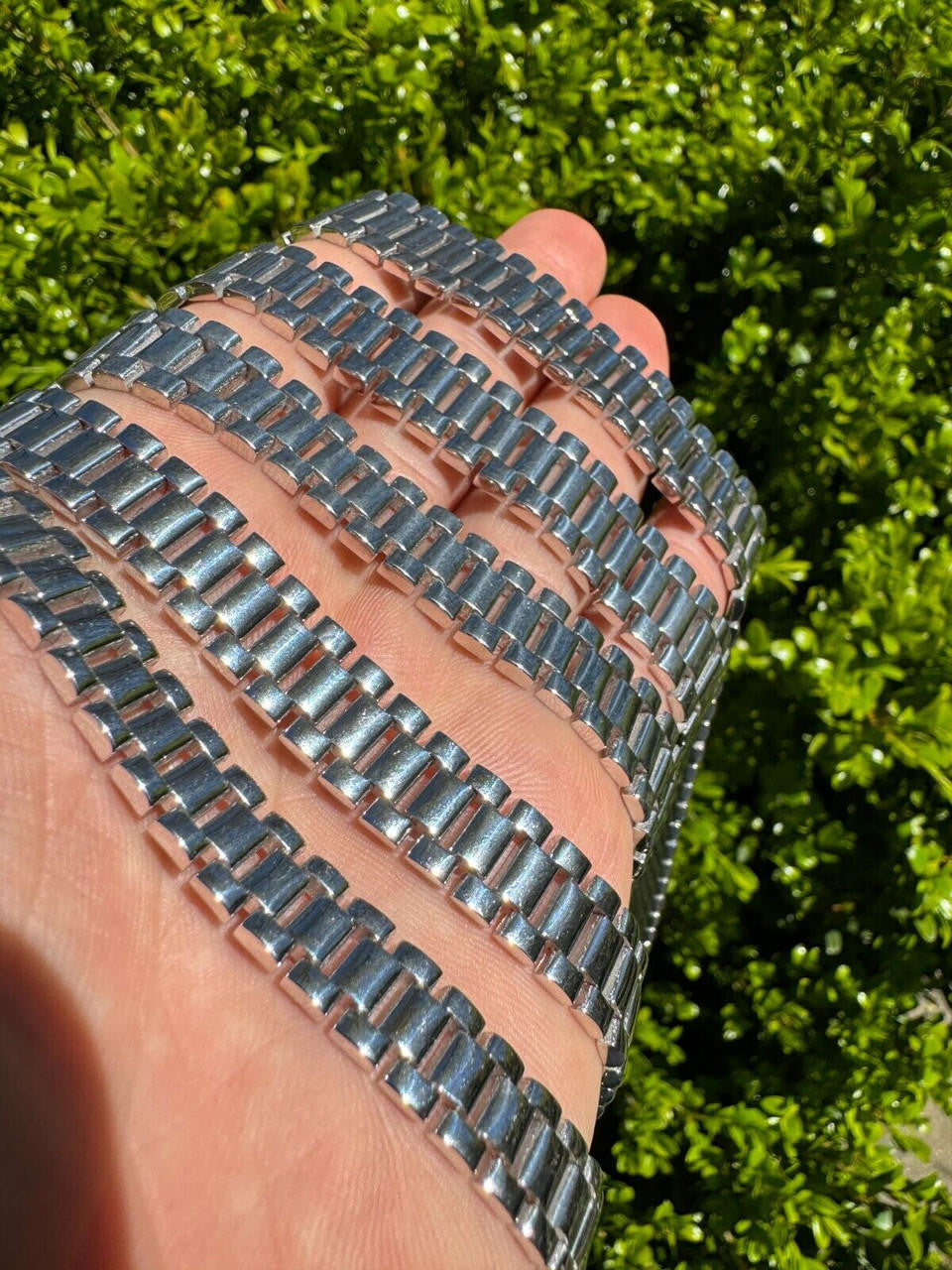 HarlemBling Custom Handmade Presidential Link Plain Bracelet Real 925 Sterling Silver 8-16mm