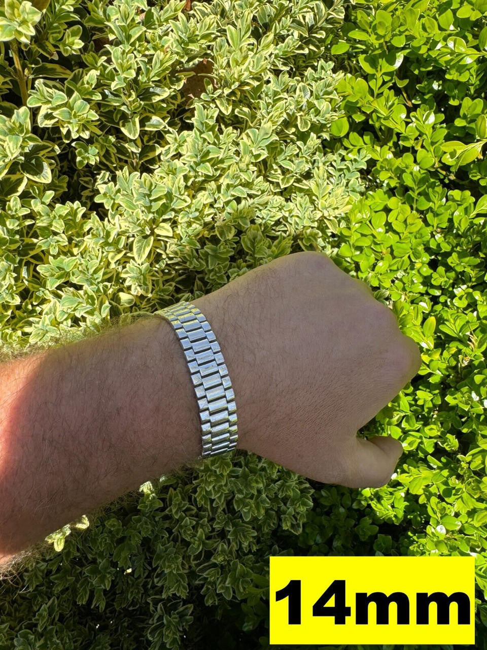 HarlemBling Custom Handmade Presidential Link Plain Bracelet Real 925 Sterling Silver 8-16mm