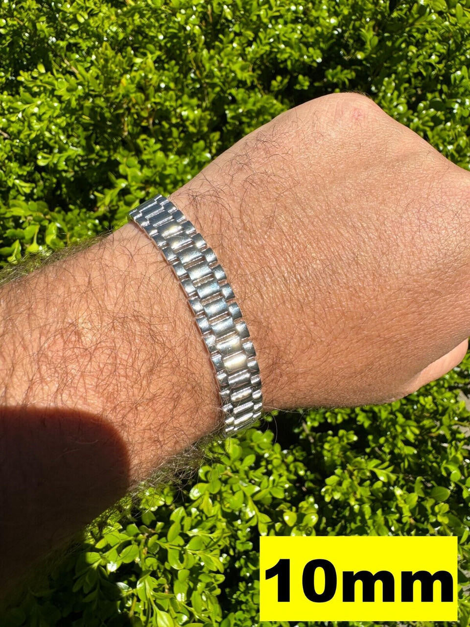 Custom Handmade Presidential Link Plain Bracelet Real 925 Sterling