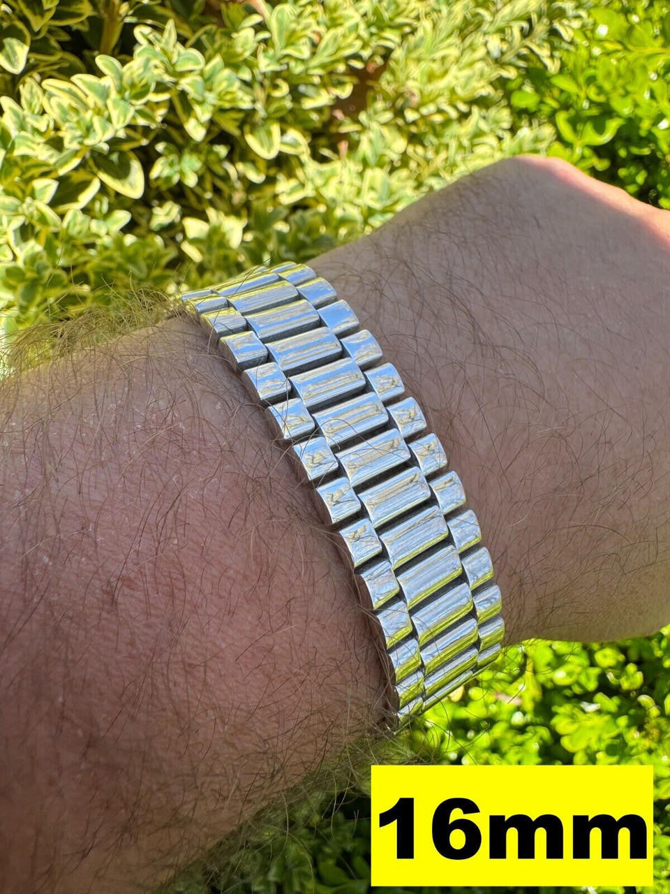 HarlemBling Custom Handmade Presidential Link Plain Bracelet Real 925 Sterling Silver 8-16mm