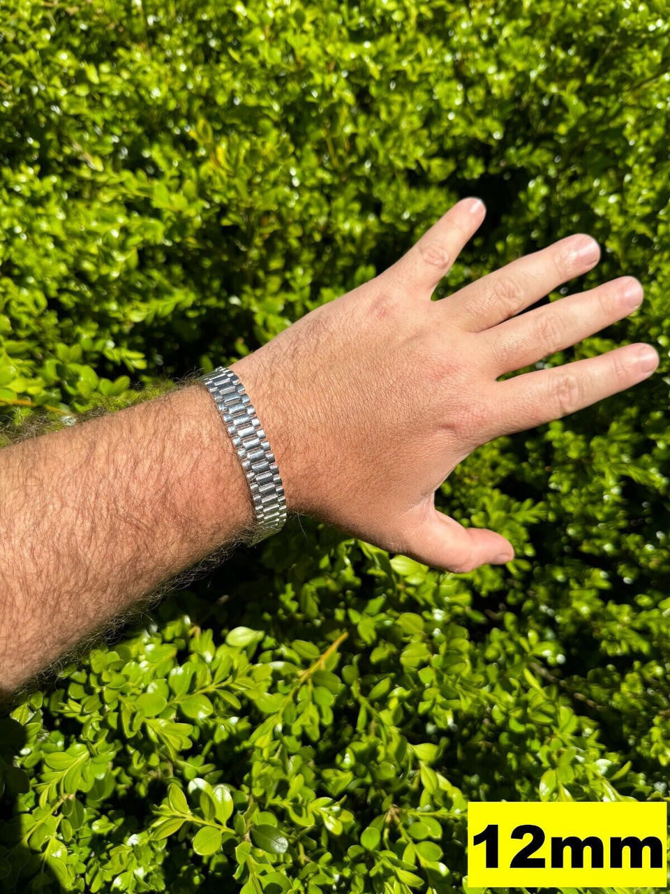 HarlemBling Custom Handmade Presidential Link Plain Bracelet Real 925 Sterling Silver 8-16mm