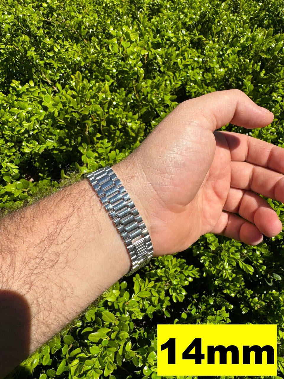 HarlemBling Custom Handmade Presidential Link Plain Bracelet Real 925 Sterling Silver 8-16mm