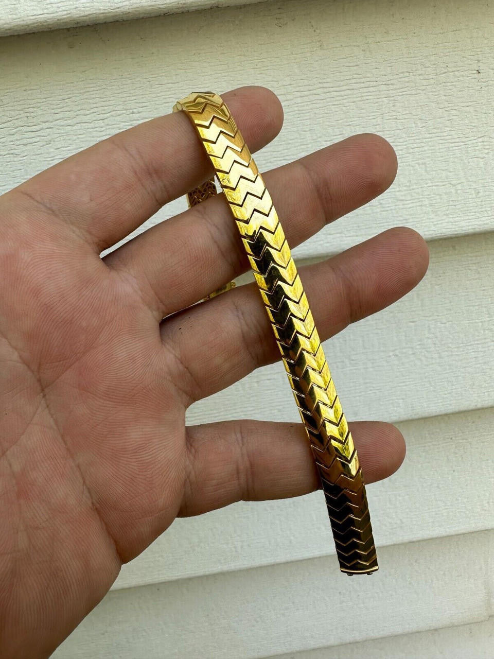 HarlemBling Custom Monaco Snake Bracelet Real 14k Gold Plated 925 Silver 10mm Men Ladies