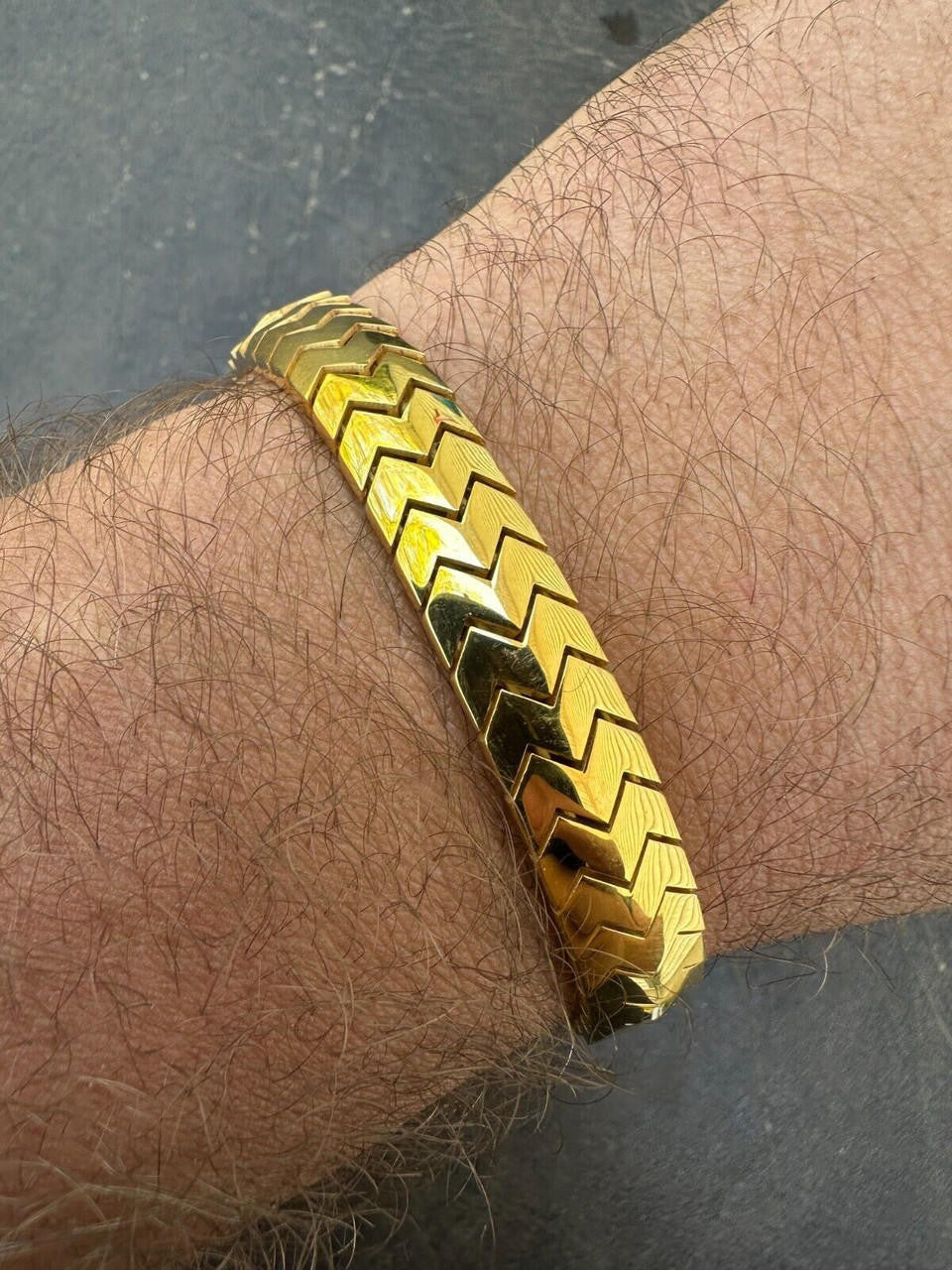 HarlemBling Custom Monaco Snake Bracelet Real 14k Gold Plated 925 Silver 10mm Men Ladies