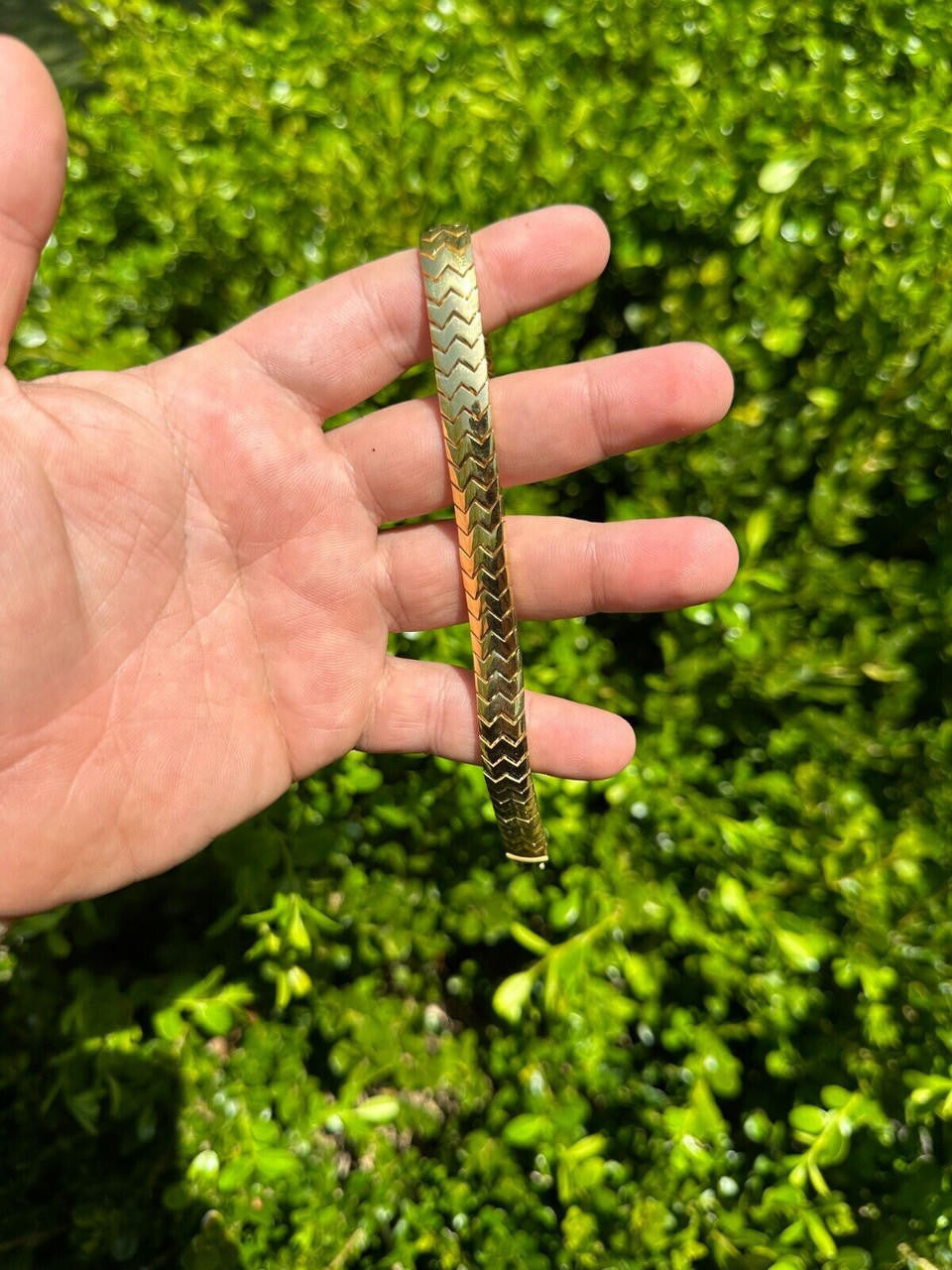 HarlemBling Custom Monaco Snake Bracelet Real 14k Gold Plated 925 Silver 10mm Men Ladies