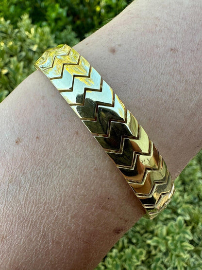 HarlemBling Custom Monaco Snake Bracelet Real 14k Gold Plated 925 Silver 10mm Men Ladies