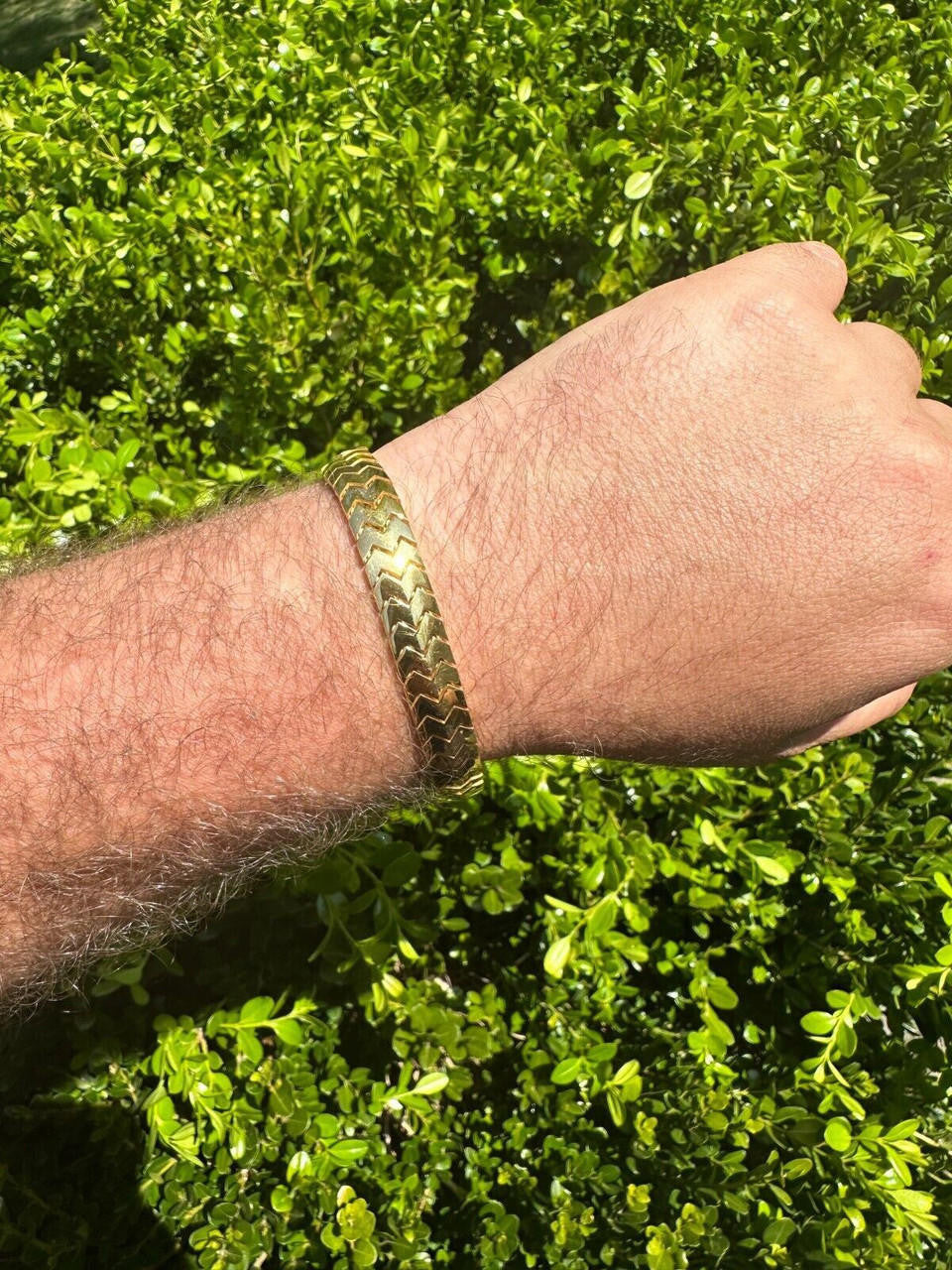 HarlemBling Custom Monaco Snake Bracelet Real 14k Gold Plated 925 Silver 10mm Men Ladies