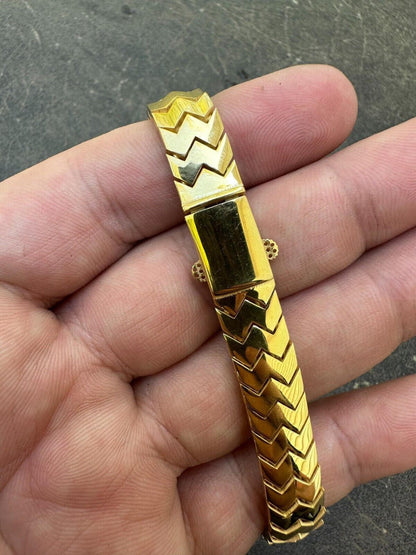 HarlemBling Custom Monaco Snake Bracelet Real 14k Gold Plated 925 Silver 10mm Men Ladies