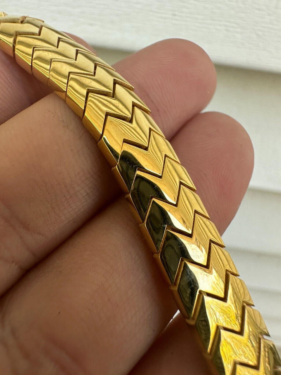 HarlemBling Custom Monaco Snake Bracelet Real 14k Gold Plated 925 Silver 10mm Men Ladies