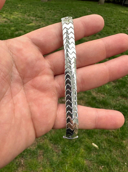 HarlemBling Custom Monaco Snake Bracelet Real 925 Sterling Silver Sleek 10mm Men Ladies 6-8"