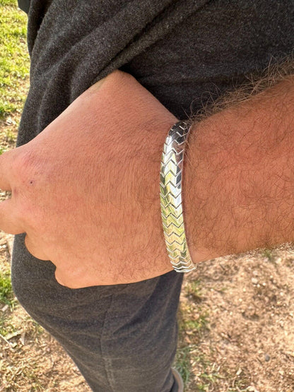 HarlemBling Custom Monaco Snake Bracelet Real 925 Sterling Silver Sleek 10mm Men Ladies 6-8"