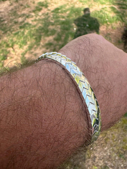 HarlemBling Custom Monaco Snake Bracelet Real 925 Sterling Silver Sleek 10mm Men Ladies 6-8"