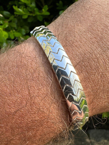 HarlemBling Custom Monaco Snake Bracelet Real 925 Sterling Silver Sleek 10mm Men Ladies 6-8"