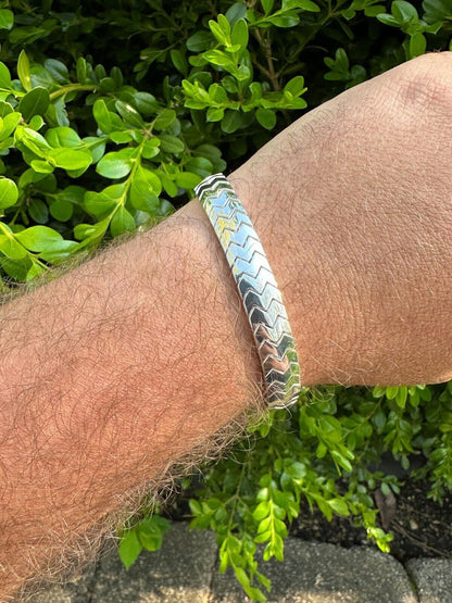 HarlemBling Custom Monaco Snake Bracelet Real 925 Sterling Silver Sleek 10mm Men Ladies 6-8"